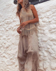 Thar Desert Sleeveless Tassel Knit Top