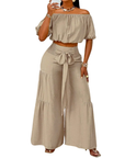 HALLIE™ – Bow Shoulderless Wide Leg Set