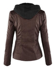 Pia | Modern leather jacket with hood