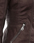 Pia | Modern leather jacket with hood