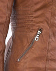 Pia | Modern leather jacket with hood