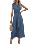 MIYA™ - Stylish Waist-Tie Long Sleeveless Dress