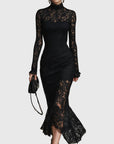 Monica | Elegant Lace Fishtail Maxi Dress
