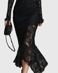 Monica | Elegant Lace Fishtail Maxi Dress