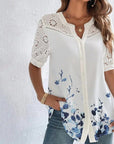 Vivian | Casual Lace Printed Blouse