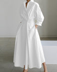 SOFER™ - Elegant Front Wrap Collared Maxi Dress
