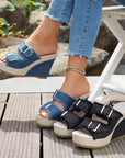 Zoya - Fray Edge Wedge Sandals With Modern Comfort Lift