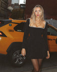 ALAIRE™ - Classy Backless Long Sleeve Square Neck A-Line Mini Dress