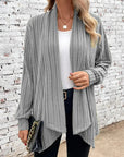 Leah™ -Ribbed Drape Cardigan