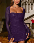 EVELINE™ - Elegant Mesh Long Sleeve Bodycon Dress