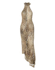 SABINA™ - Graceful Leopard Backless Sleeveless Maxi Dress