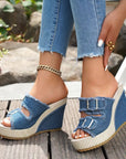Zoya - Fray Edge Wedge Sandals With Modern Comfort Lift