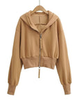 RESLEY™ - Chic Cropped Hooded Zipper Workout Jacket