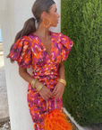 Amelia™ | Vivid Pleated Midi Dress
