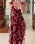 MARIELA™ – Romantic Floral Ruffle Maxi Dress