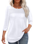 Mona | Pleated 3/4 Sleeve Top