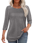 Mona | Pleated 3/4 Sleeve Top