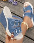 Zoya - Fray Edge Wedge Sandals With Modern Comfort Lift