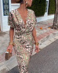 Palmera | Twisted V-Neck Maxi Dress