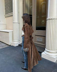 Suzanne| Classic Suede Trench Coat.