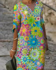 Nira | Vibrant Floral Midi Dress