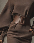 Cléa | Short Knitted Dress with Belt