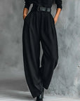 Martha | Black two-piece suit with high neck and regular waist