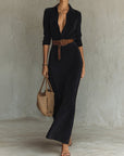 Célianne | Chic Suede Maxi Dress