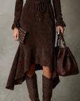 Isla - suede midi dress