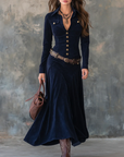 Martina - vintage long dress with flap pockets