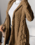 Paula™ - Plush Diamond-Patterned Hooded Cardigan