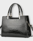 Olivia - Glossy Crocodile Pattern Handbag