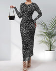 ALIANNA™ - Elegant Leopard Print Ruched Bodycon Dress for Parties