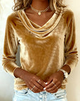 Margaret - Luxurious Velvet Drape-Neck Top
