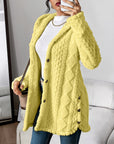 Paula™ - Plush Diamond-Patterned Hooded Cardigan