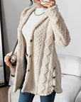 Paula™ - Plush Diamond-Patterned Hooded Cardigan