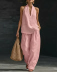Ainhoa™| Two-piece set with a linen texture