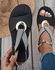Marlene - Flat Sandals With Metal Buckle
