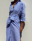 Sophia | Timeless Striped Shirt Dress with Elegant Comfort