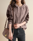 Emily | Cable Knit Hoodie Sweater