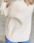 Briana™-Button Long Sleeve Sweater