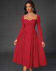 HOLLY™ - Elegant Ruched Tie-Back Sweetheart Neck A-Line Dress for Parties