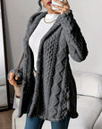 Paula™ - Plush Diamond-Patterned Hooded Cardigan