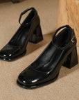 Celeste | Patent Strap Heels