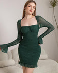 ELLIE™ - Elegant Glitter Mesh Bodycon Long Sleeve Party Dress