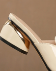 Gabriela - Glossy Leather Slide Sandals