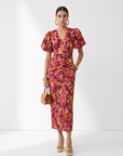 Amelia™ | Vivid Pleated Midi Dress