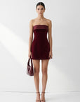 CARLA™ - Women’s Velvet Strapless Mini Party Dress