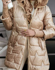 Lina | Long, warm quilted jacket with generous hood