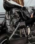 Lina | Long, warm quilted jacket with generous hood
